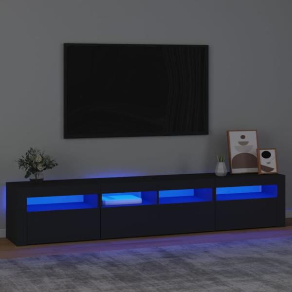 vidaXL TV-Schrank mit LED-Leuchten Schwarz 210x35x40 cm 3152731