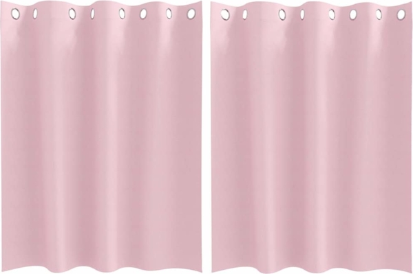 vidaXL Verdunkelungs-Vorhänge mit Ringen 2 pcs Babyrosa 140 x 140 cm 4107408