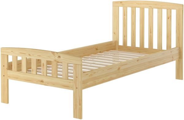Klassisches Kieferbett natur 90x200 Einzelbett Singlebett Massivholzbett Zubehör wählbar V-60.57-09Rollrost. Matratze und Gästebettkasten inkl. Bild 3