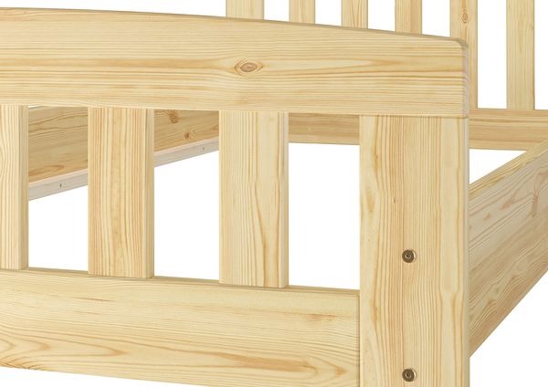 Klassisches Kieferbett natur 90x200 Einzelbett Singlebett Massivholzbett Zubehör wählbar V-60.57-09Rollrost. Matratze und Gästebettkasten inkl. Bild 8