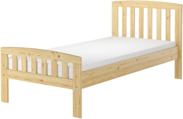 Klassisches Kieferbett natur 90x200 Einzelbett Singlebett Massivholzbett Zubehör wählbar V-60.57-09Rollrost. Matratze und Gästebettkasten inkl. Bild 2