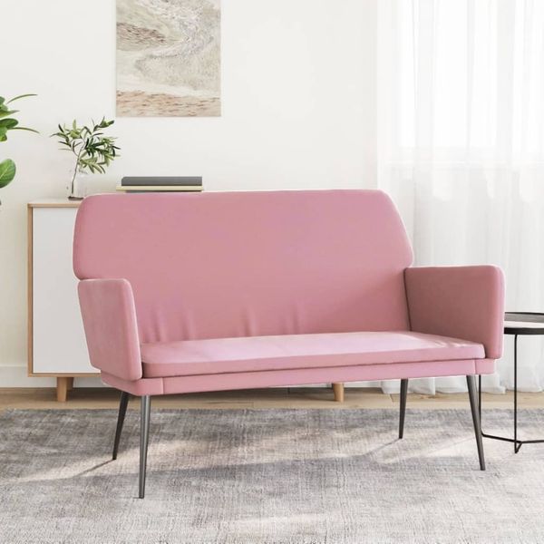 vidaXL Sitzbank Rosa 108x79x79 cm Samt 351385