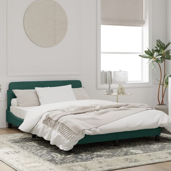vidaXL Bettgestell "Dover" Dunkelgrün 140x190 cm Samt 373175