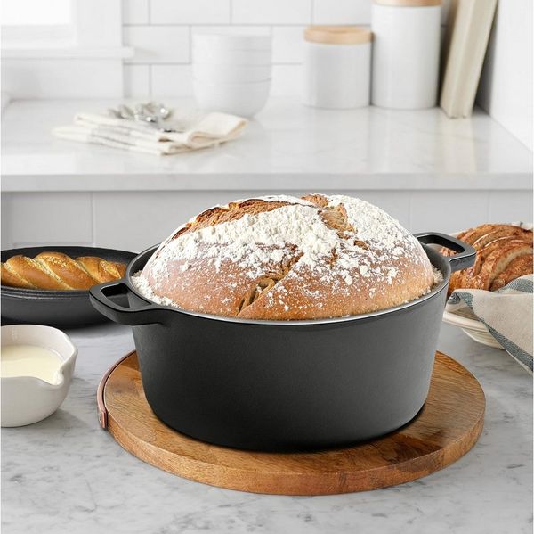GLIESE Brotbackform Brotbackform 26cm Gusseisen Topf Brot Backen, für alle Herdarten, Backöfen & Grills, Temperaturbeständig bis 450°C