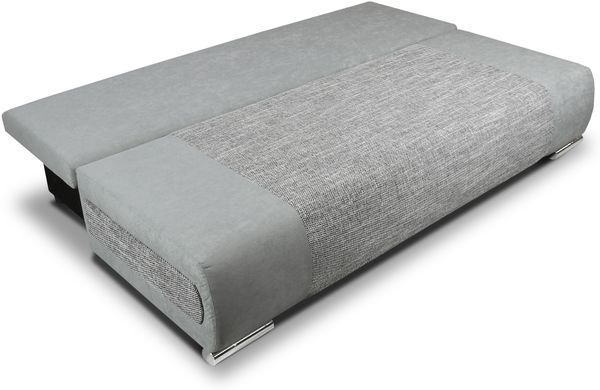 Schlafsofa Naki - Sofa mit Schlaffunktion und Bettkasten, Bettsofa, Couch (Grau + Schwarz (Alova 36 + Berlin 02)) Bild 3