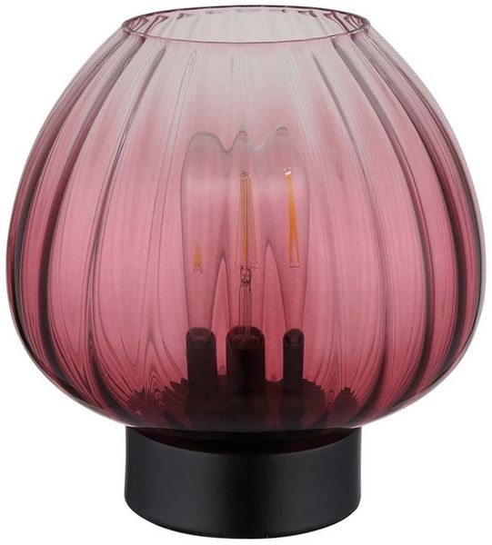 Tischleuchte, Schalter, Glas rot, schwarz, H 23,5 cm Bild 3