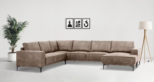 Places of Style Wohnlandschaft Oland, U-Form, im zeitlosem Design und hochwertiger Verabeitung