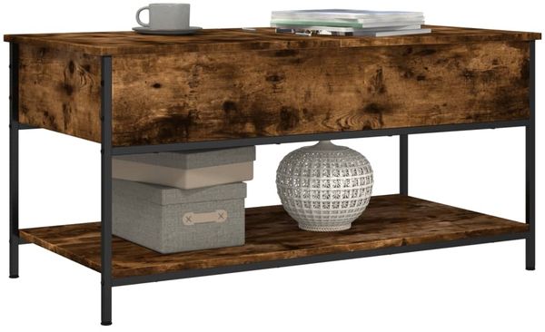vidaXL Couchtisch Räuchereiche 100x50x50 cm Holzwerkstoff und Metall 845348 Bild 4