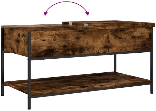 vidaXL Couchtisch Räuchereiche 100x50x50 cm Holzwerkstoff und Metall 845348 Bild 8