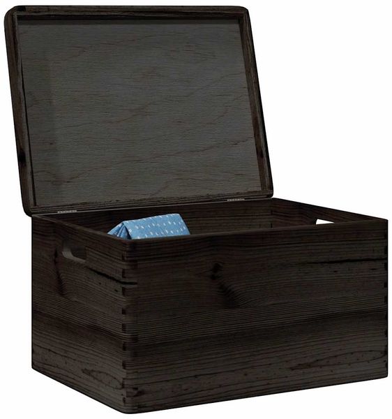 vidaXL Holzkiste mit Deckel und Griffen Schwarz 40x30x23 cm Massivholz 4017398