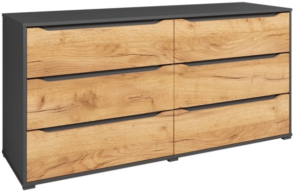 Kommode Ruben Goldkraft Eiche 48 x 77.6 cm mit Schubladen Vicco