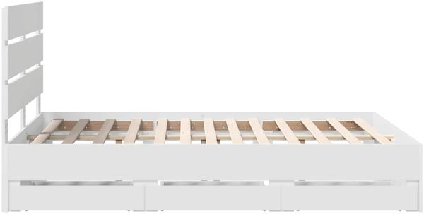 vidaXL Bettrahmen mit Schubladen Weiß 160 x 200 cm Ingenieurs Holz 3411818 Bild 9