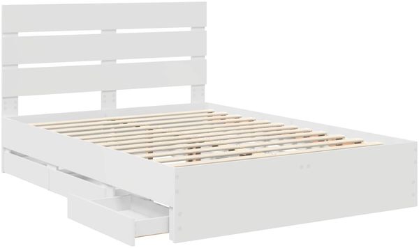 vidaXL Bettrahmen mit Schubladen Weiß 160 x 200 cm Ingenieurs Holz 3411818 Bild 5