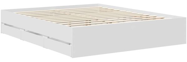vidaXL Bettrahmen mit Schubladen Weiß 160 x 200 cm Ingenieurs Holz 3411818 Bild 6