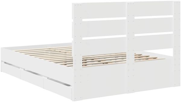 vidaXL Bettrahmen mit Schubladen Weiß 160 x 200 cm Ingenieurs Holz 3411818 Bild 10