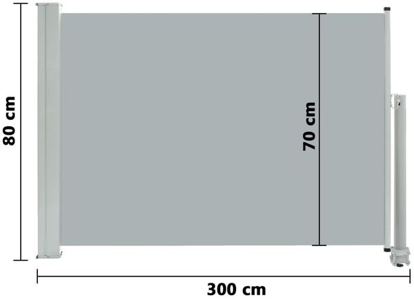 vidaXL Ausziehbare Seitenmarkise 80×300 cm Grau 48360 Bild 8