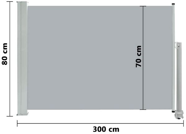 vidaXL Ausziehbare Seitenmarkise 80×300 cm Grau 48360 Bild 9