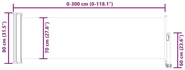 vidaXL Ausziehbare Seitenmarkise 80×300 cm Grau 48360 Bild 11