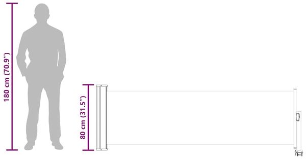vidaXL Ausziehbare Seitenmarkise 80×300 cm Grau 48360 Bild 12