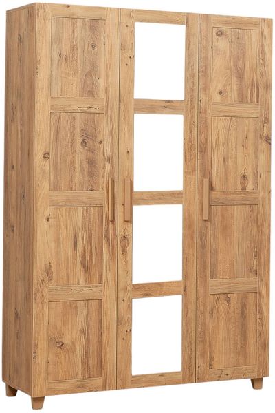 Dmora Großer Kleiderschrank Vayu, Schlafzimmermöbel, Schrank, Garderobe, 120x48 h189 cm, Eiche