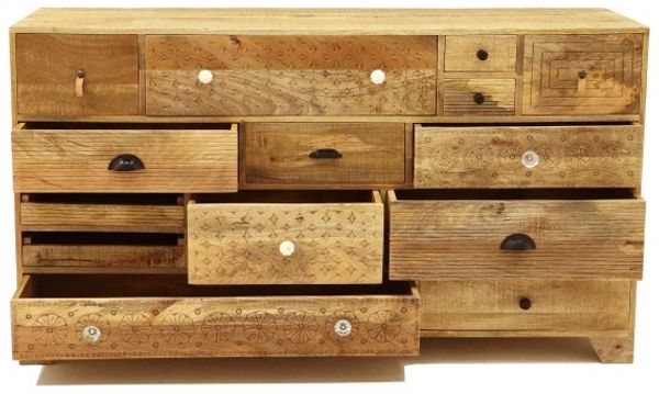 Kommode Manu 160x90x45 aus Mangoholz Bild 3