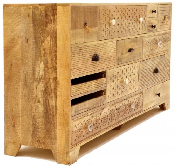 Kommode Manu 160x90x45 aus Mangoholz Bild 4