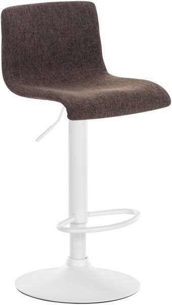 Barhocker PESAN - Stoff Braun 39x36x84 cm Weiß | Barstuhl Höhenverstellbar Mit Lehne Drehbar Tresenhocker Tresenstuhl Kneipenhocker Kneipenstuhl