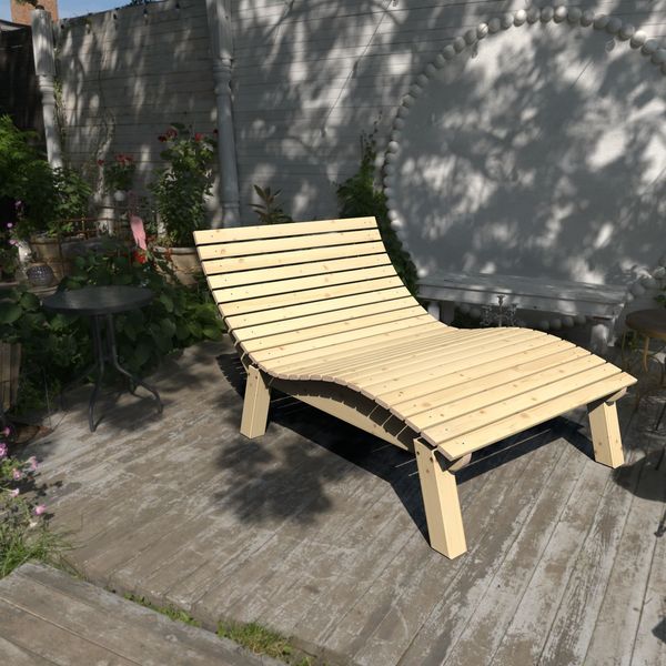 Gartenliege Relaxliege "Liege-Franzi" (Fichte) Breite 100cm Einstiegshöhe 50cm mit Füßen