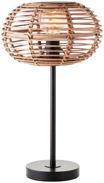 Brilliant AG Leuchten 94699-06 Tischleuchte Woodball 1-flammig Schwarz Rattan