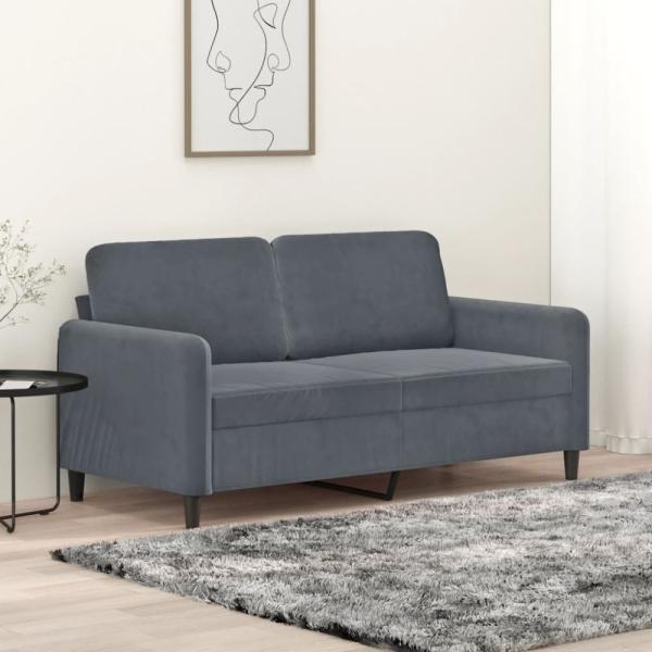 vidaXL 2-Sitzer-Sofa Dunkelgrau 140 cm Samt 359443