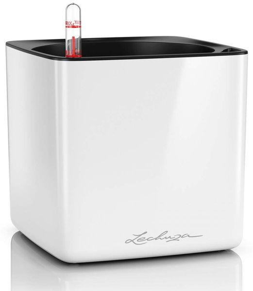 LECHUZA Cube Glossy 16 weiß-highgloss 13520