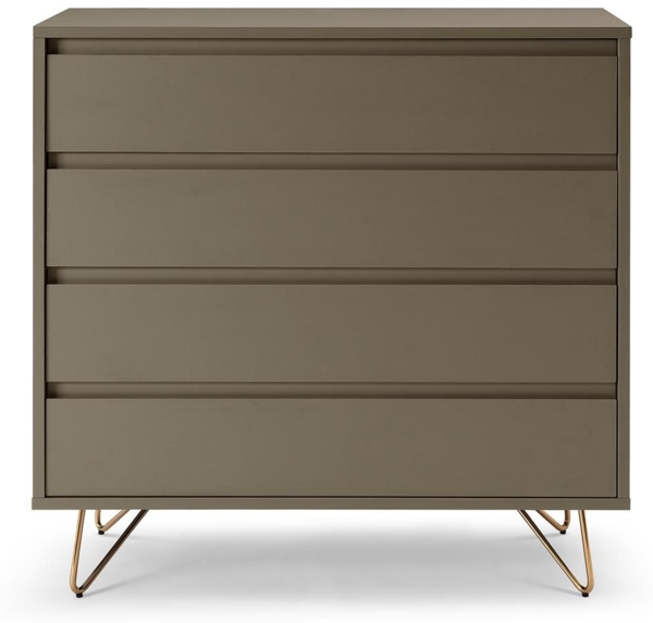 Kommode Metall und MDF Grau und Gold