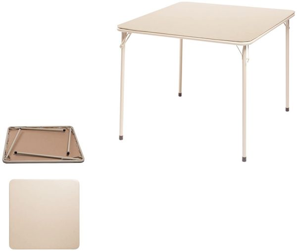 FurnitureR Klappbarer Arbeitstisch 86×86×71 cm, Stabiler Mehrzwecktisch mit Metallrahmen und PVC-Oberfläche, faltbar für Werkstatt, Betrieb, Lager & Pausenräume, platzsparend und langlebig