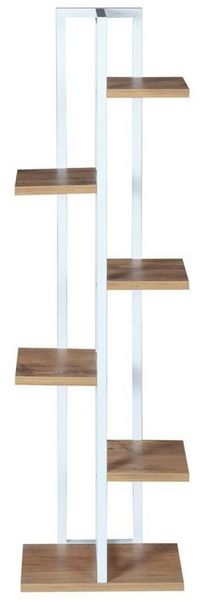Pflanzregal Tohmajärvi Metall 120x34x21cm Weiß / Walnussoptik [en. casa] Bild 3