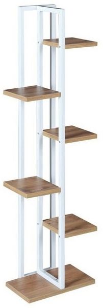 Pflanzregal Tohmajärvi Metall 120x34x21cm Weiß / Walnussoptik [en. casa] Bild 4