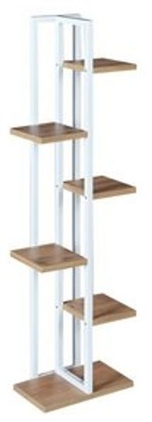 Pflanzregal Tohmajärvi Metall 120x34x21cm Weiß / Walnussoptik [en. casa] Bild 6