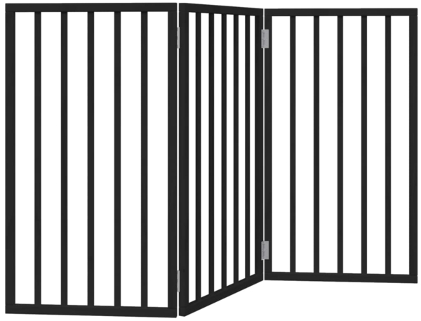 vidaXL 3-tlg. Hundetor Faltbar Schwarz 150 cm Pappelholz 352190