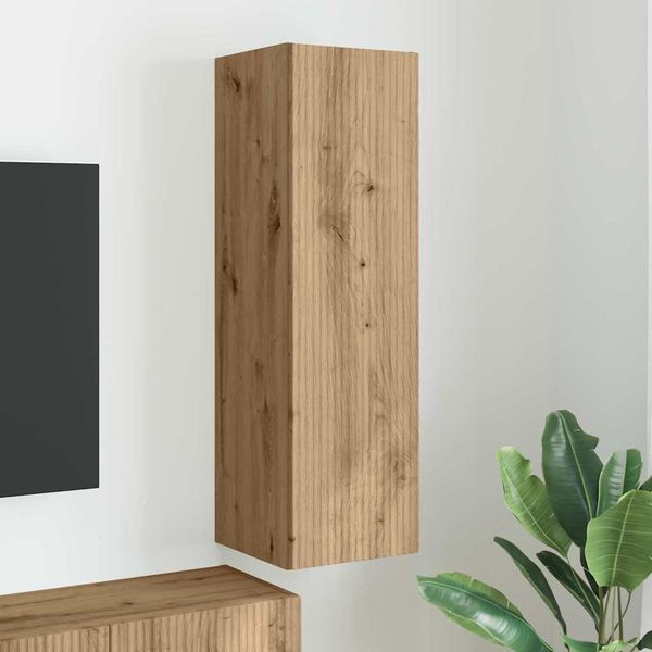 TV-Wandschrank, TV-Hängeboard Fernsehschrank Kunsthandwerk Eiche 30 x 31 x 100 cm