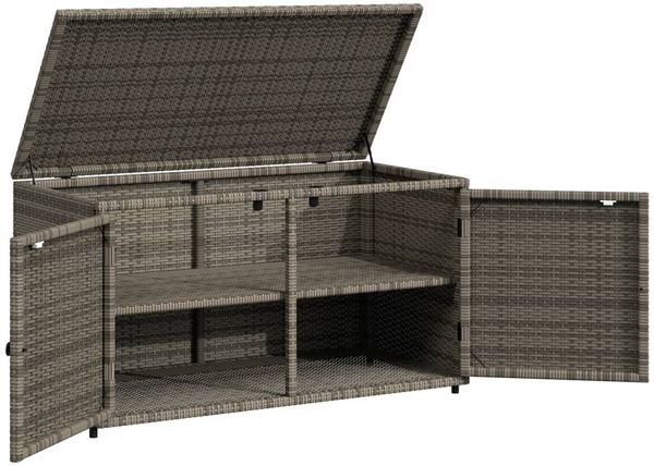 vidaXL Gartenschrank Grau 110x55x60,5 cm Poly Rattan 365569 Bild 5