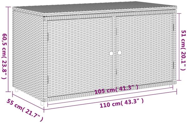 vidaXL Gartenschrank Grau 110x55x60,5 cm Poly Rattan 365569 Bild 11