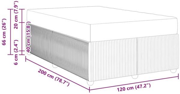 vidaXL Bettrahmen mit Matratze Blau 120 x 200 cm Stoff 3398390 Bild 11