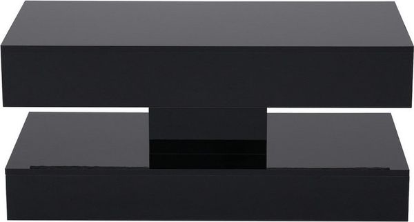 JOIVI Couchtisch Couchtisch im Hochglanz Moderner Kaffeetisch mit 2 Schuhbladen (Wohnzimmertisch in 100 x50x45cm), Sofatisch für Wohnzimmer, Schlafzimmer, Büro, Schwarz