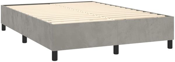 vidaXL Boxspringbett mit Matratze Hellgrau 140x200 cm Samt 3144681 Bild 4