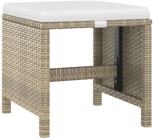 vidaXL 5-tlg. Garten-Essgruppe mit Kissen Poly Rattan Beige 3095501 Bild 7