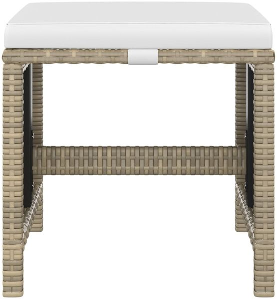 vidaXL 5-tlg. Garten-Essgruppe mit Kissen Poly Rattan Beige 3095501 Bild 8