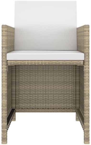 vidaXL 5-tlg. Garten-Essgruppe mit Kissen Poly Rattan Beige 3095501 Bild 4