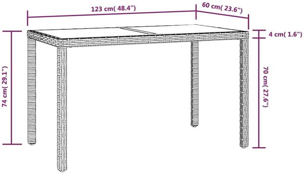 vidaXL 5-tlg. Garten-Essgruppe mit Kissen Poly Rattan Beige 3095501 Bild 10