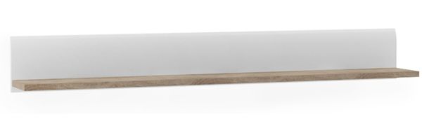 Wandboard, 150cm, in weiß mit Trüffel Eiche Nb. LEGNICA-129, B/H/T ca. 150/19,5/20 cm
