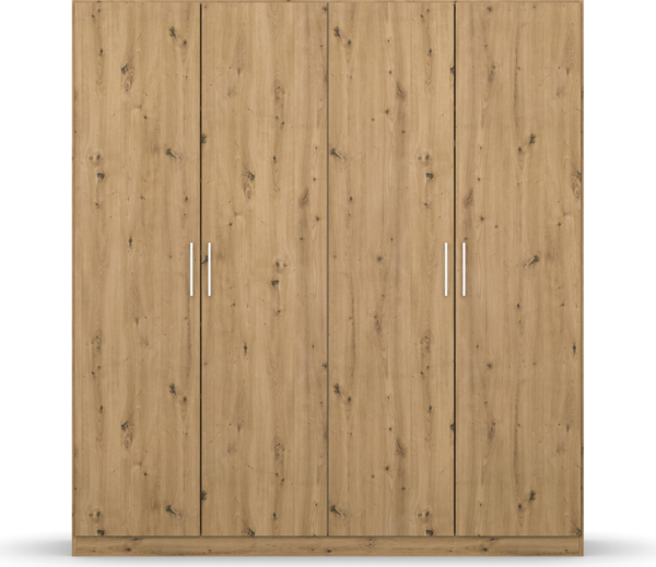 rauch Kleiderschrank; Drehtürenschrank COSMO, 4-türig, Eiche Artisan, mit Aufbewahrungsboxen, 181x197x54xcm Bild 2