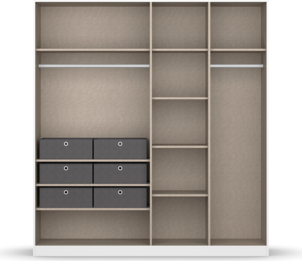 rauch Kleiderschrank; Drehtürenschrank COSMO, 4-türig, Eiche Artisan, mit Aufbewahrungsboxen, 181x197x54xcm Bild 6